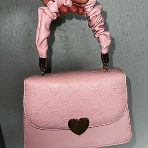 Pink Heart-Embellished Women's Bag